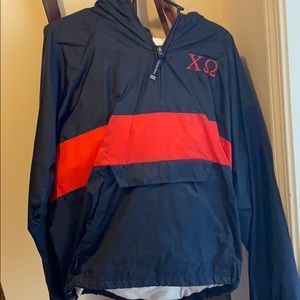 Charles River Chi Omega rain jacket pullover S